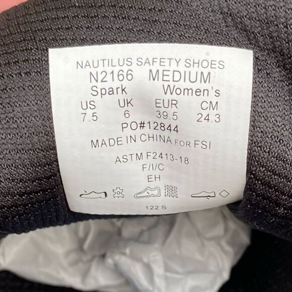 NIB New Nautilus Safety Footwear Spark CT Metallic Grey Silver Shoes 7.5M - Picture 13 of 16